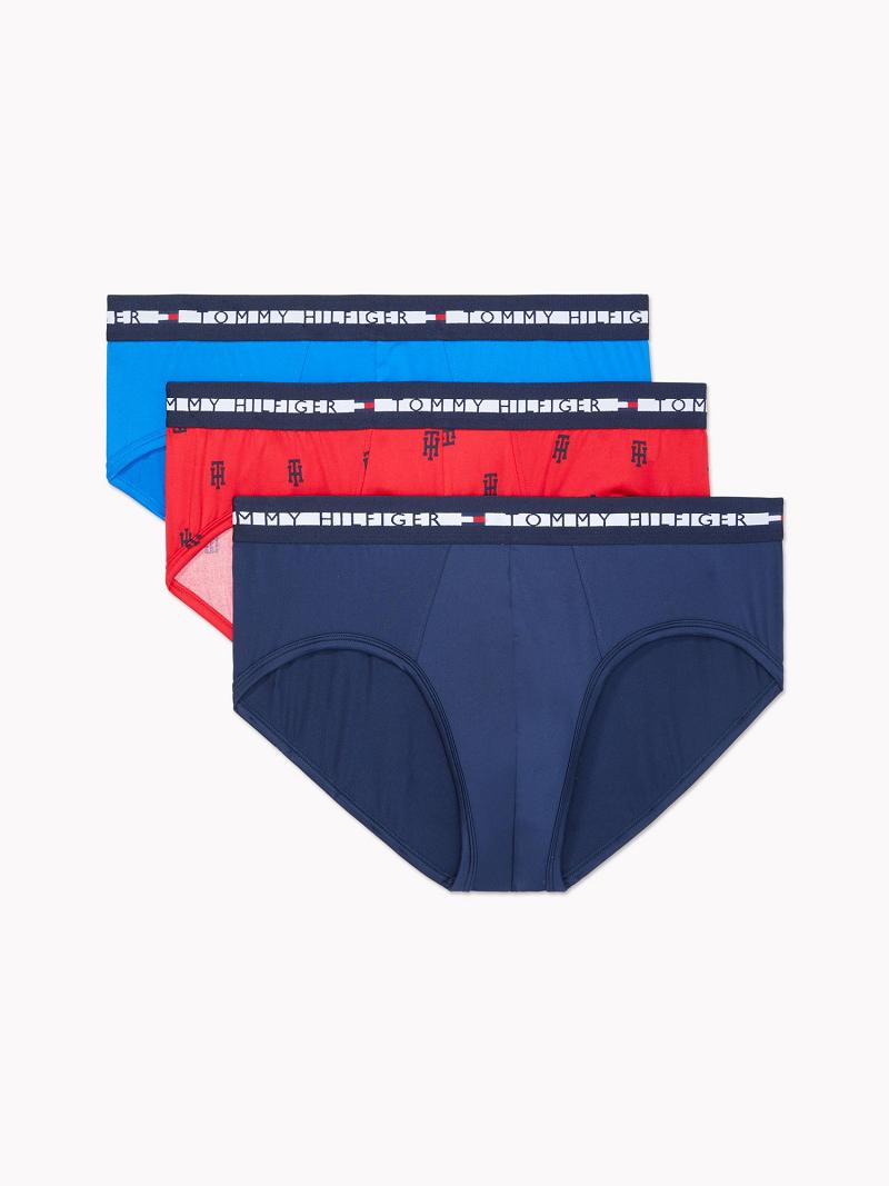 Férfi Tommy Hilfiger Th comfort+ brief 3pk Briefs Kék | HU 1339DFM